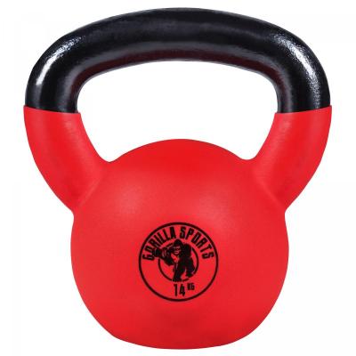 GORILLA SPORTS Kettlebell de 14 KG en fonte avec rev&ecirc;tement n&eacute;opr&egrave;ne - halt&egrave;re russe
