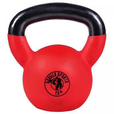GORILLA SPORTS Kettlebell de 26 KG en fonte avec rev&ecirc;tement n&eacute;opr&egrave;ne - halt&egrave;re russe