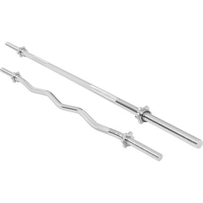GORILLA SPORTS Lot barre longue de 170cm barre curl de 120cm diametre 30mm avec bagues de serrage