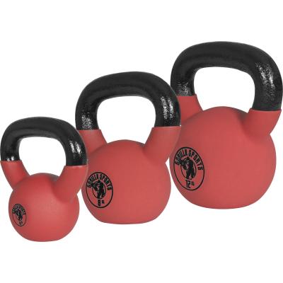 GORILLA SPORTS Lot de 3 kettlebells en fonte n&eacute;opr&egrave;ne (4, 8 et 12 KG) - halt&egrave;res russes