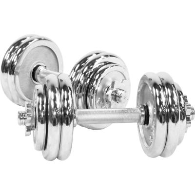 GORILLA SPORTS Set d'halt&egrave;res courts chrom&eacute;s de 30 kg - 