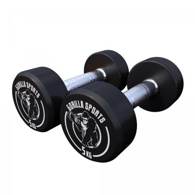 GORILLA SPORTS Halteres ronds caoutchouc de 2 5 a 40 kg poids 10 kg 2 x 5 kg