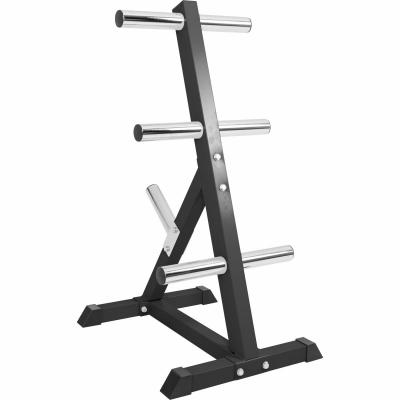 GORILLA SPORTS Rack de rangement pour poids Olympiques 4 niveaux 50/51mm noir