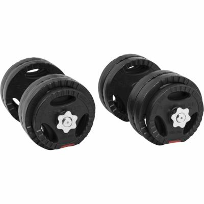 GORILLA SPORTS Set d'halt&egrave;res courts 30 Kg (disques plastique &agrave; poign&eacute;es + barres)