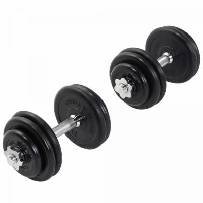 GORILLA SPORTS Set d'halt&egrave;res courts de 30 KG avec disques &agrave; rev&ecirc;tement caoutchouc