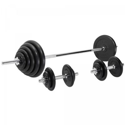 GORILLA SPORTS Set d&acute;halt&egrave;res de 97,5 KG (avec disques fonte &agrave; rev&ecirc;tement caoutchouc)