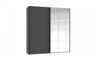 Armoire &agrave; porte coulissante ronna graphite miroir 225 20100994519