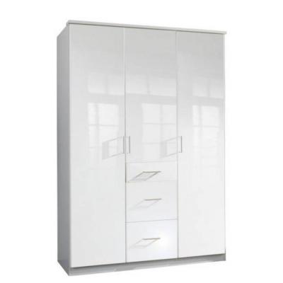 Armoire COOPER 3 portes 3 tiroirs largeur 135 laqu&eacute; blanc