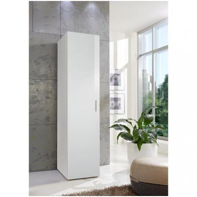 Armoire penderie 1 porte MALTA laqu&eacute;e blanc cass&eacute; L : 50 cm - blanc