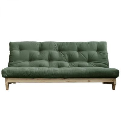 KARUP DESIGN Banquette convertible FRESH pin coloris vert olive couchage 140*200 cm.