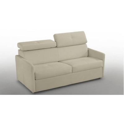ITALIAN SPIRIT Canap&eacute; 2-3 places montmartre 120cm matelas 18cm sommier lattes renatonisi cuir beige