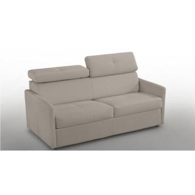 ITALIAN SPIRIT Canap&eacute; 2-3 places MONTMARTRE 120cm MATELAS 18CM sommier lattes RENATONISI cuir taupe clair