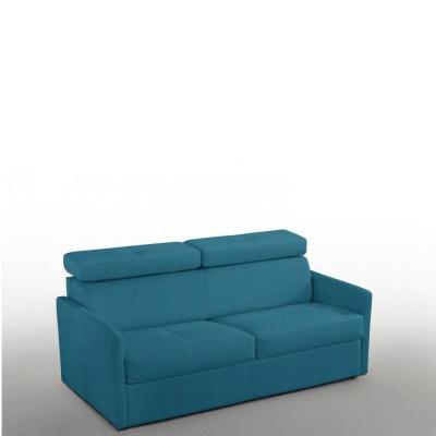 ITALIAN SPIRIT Canap&eacute; 2-3 places paris 120cm tweed bleu couchage express matelas 16 cm
