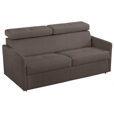 ITALIAN SPIRIT Canap&eacute; 3-4 places paris en microfibre marron couchage 160cm express matelas 16 cm