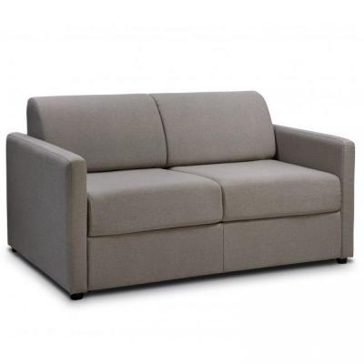 ITALIAN SPIRIT Canap&eacute; CanapExpress GRANDIOSE matelas m&eacute;mory 22 cm sommier m&eacute;tal 140 cm tissu tweed gris