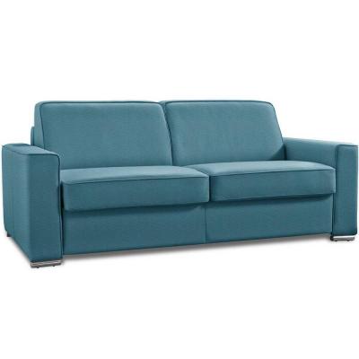 ITALIAN SPIRIT Canap&eacute; convertible 2-3 places EXCELLENCE 120 cm sommier lattes matelas MEMORY 18 cm inclus tweed turquoise