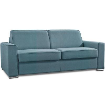 ITALIAN SPIRIT Canap&eacute; convertible 2-3 places EXCELLENCE 120 cm sommier lattes matelas MEMORY 18 cm inclus velours azur