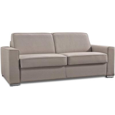 ITALIAN SPIRIT Canap&eacute; convertible 2-3 places EXCELLENCE 120 cm sommier lattes matelas MEMORY 18 cm inclus velours beige
