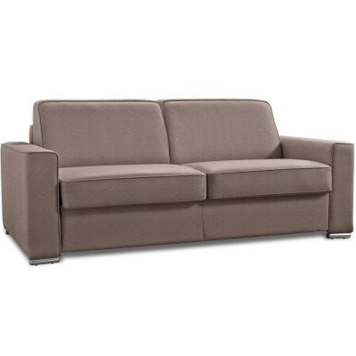 ITALIAN SPIRIT Canap&eacute; convertible 3-4 places EXCELLENCE 160 cm sommier lattes matelas MEMORY 18 cm inclus tweed taupe sand