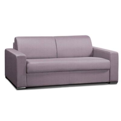 INSIDE 75 Canap&eacute; convertible 3- allure matelas m&eacute;mory 20cm lattes 160cm cuir vachette parme