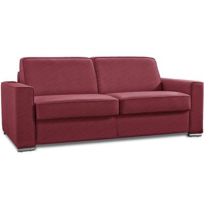ITALIAN SPIRIT Canap&eacute; convertible 3 places EXCELLENCE 140 cm sommier lattes matelas MEMORY 18 cm inclus tweed rouge
