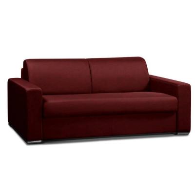 ITALIAN SPIRIT Canap&eacute; convertible allure matelas m&eacute;mory 20cm lattes 140cm microfibre bordeaux