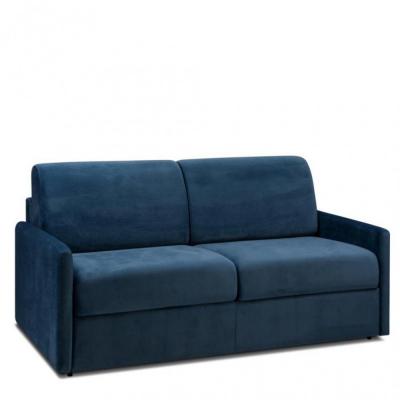 ITALIAN SPIRIT Canap&eacute; convertible canapexpress luxury 140 cm matelas 22 cm &agrave; m&eacute;moire de forme velours bleu