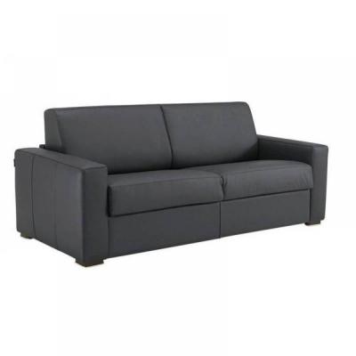 ITALIAN SPIRIT Canap&eacute; convertible EXPRESS 140cm DREAMER CUIR vachette gris,. matelas 16 cm