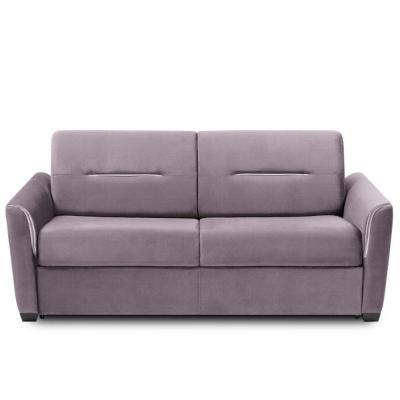 ITALIAN SPIRIT Canap&eacute; convertible EXPRESS AMAZONE 120cm matelas 16cm sommier lattes cuir vachette parme