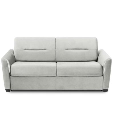 ITALIAN SPIRIT Canap&eacute; convertible EXPRESS AMAZONE 120cm matelas 16cm sommier lattes cuir vachette blanc cass&eacute;