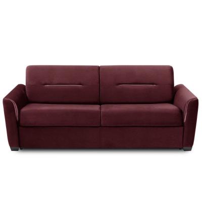 ITALIAN SPIRIT Canap&eacute; convertible EXPRESS AMAZONE 140cm matelas 16cm cuir vachette bordeaux