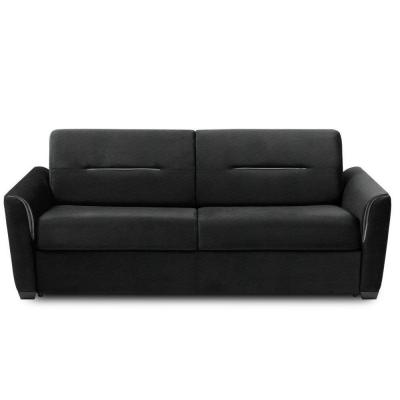 ITALIAN SPIRIT Canap&eacute; convertible EXPRESS AMAZONE 140cm matelas 16cm sommier lattes tweed noir