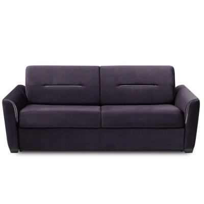 INSIDE 75 Canap&eacute; convertible EXPRESS AMAZONE 140cm matelas 16cm sommier lattes cuir vachette violet