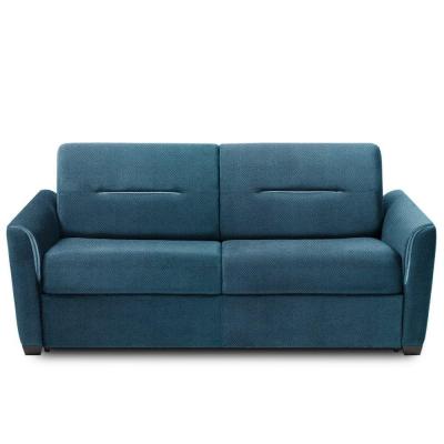 ITALIAN SPIRIT Canap&eacute; convertible EXPRESS AMAZONE 140cm matelas 16cm velours bleu azur