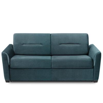 ITALIAN SPIRIT Canap&eacute; convertible EXPRESS AMAZONE 140cm matelas 16cm velours bleu paon