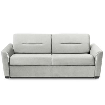 ITALIAN SPIRIT Canap&eacute; convertible EXPRESS AMAZONE 160cm matelas 16cm sommier lattes cuir vachette blanc cass&eacute;