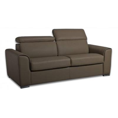 ITALIAN SPIRIT Canap&eacute; convertible express imola nubucuir chocolat couchage 120 cm matelas 18cm