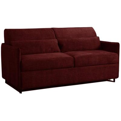 ITALIAN SPIRIT Canap&eacute; convertible express jumbo bordeaux couchage 140* 197*20cm m&eacute;moire de forme lattes