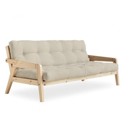KARUP DESIGN Canap&eacute; convertible futon grab pin naturel coloris beige couchage 130 cm.