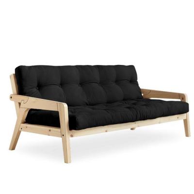 KARUP DESIGN Canap&eacute; convertible futon grab pin naturel coloris gris fonc&eacute; couchage 130 cm.
