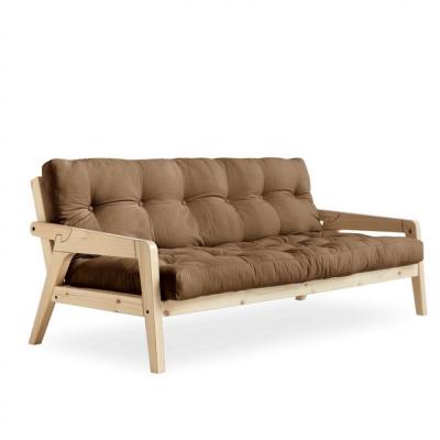KARUP DESIGN Canap&eacute; convertible futon grab pin naturel coloris mocca couchage 130 cm.