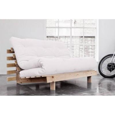 INSIDE 75 Canap&eacute; convertible futon ROOTS pin naturel coloris naturel couchage 140*200 cm.