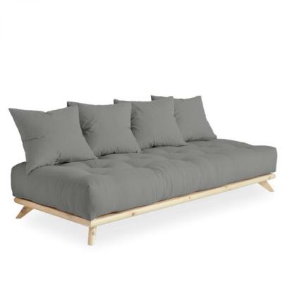 KARUP DESIGN Canap&eacute; convertible futon senza pin naturel coloris gris couchage 90 cm.