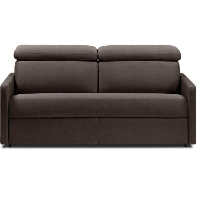 ITALIAN SPIRIT Canap&eacute; convertible luxia matelas 16cm syst&egrave;me express sommier lattes 120cm microfibre marron