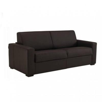 ITALIAN SPIRIT Canap&eacute; dreamer convertible express 140cm, cuir vachette marron. Matelas 16 cm