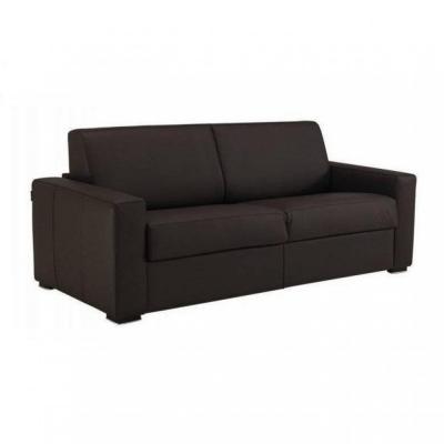 INSIDE 75 Canap&eacute; dreamer convertible express 160cm, cuir vachette marron. Matelas 16 cm