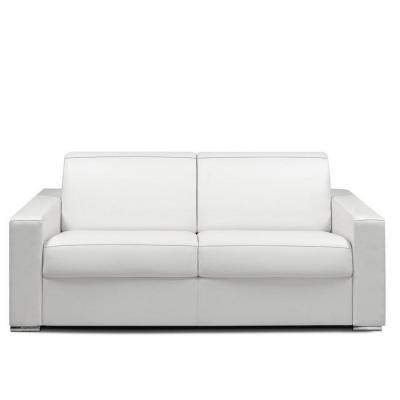 ITALIAN SPIRIT Canap&eacute; express 120 cm dreamer edition cuir et pu cayenne blanc matelas 16 cm