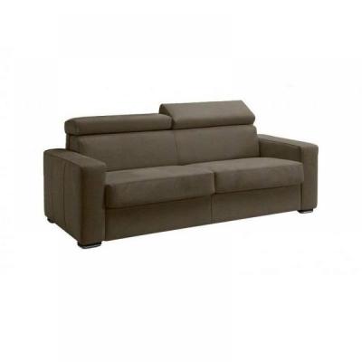 ITALIAN SPIRIT Canap&eacute; express sidney deluxe 120 cm cuir vachette taupe matelas 16 cm