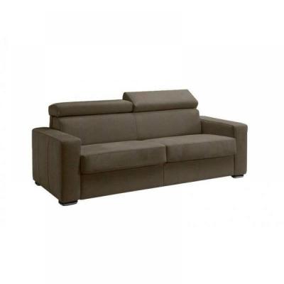 ITALIAN SPIRIT Canap&eacute; express sidney deluxe 140 cm cuir vachette taupe matelas 16 cm
