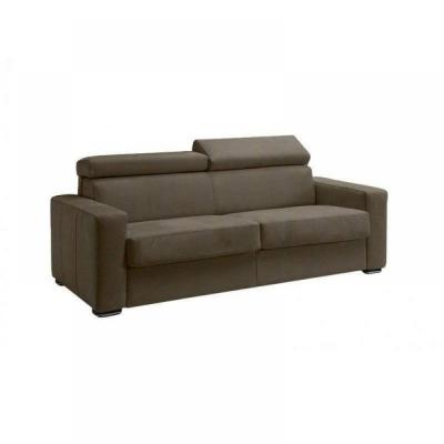 ITALIAN SPIRIT Canap&eacute; express sidney deluxe 160 cm cuir vachette taupe matelas 16 cm